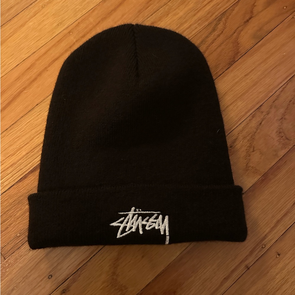 Stussy brand black beanie